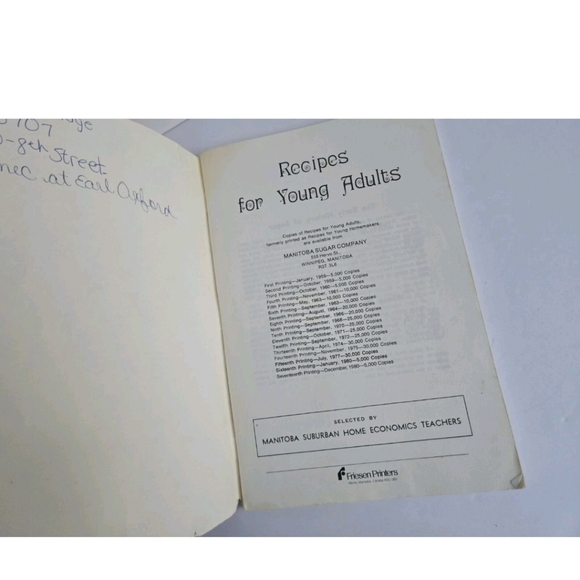 Recipes for Young Adults Cookbook Vintage Manitoba Home Economics Cookbook Vtg - Picture 4 of 5